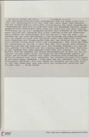 Briefe von und an Ulrich und Ulrike von Wilamowitz-Moellendorff ("2. Abschrift"): Brief von Ulrike von Wilamowitz-Moellendorff an Ulrich von Wilamowitz-Moellendorff und Tello von Wilamowitz-Moellendorff