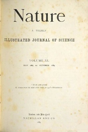 Nature : the international journal of science. 40. 1889