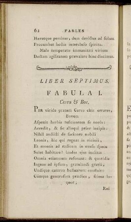 Fabula I. = Fable I. - Fabula XVI. = Fable XVI.