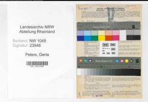 Entnazifizierung Gerta Peters , geb. 09.11.1890 (Lehrerin)