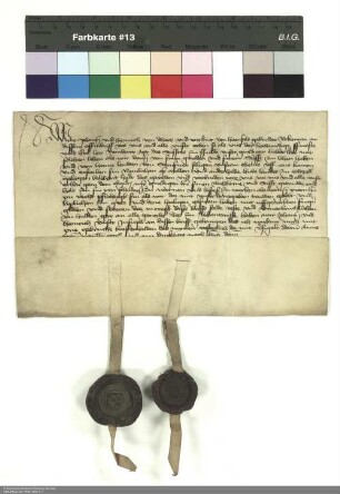Revers Johanns von Dersch und weiterer namentlich genannte Personen bezüglich der Belehnung mit anderthalb Huben Land und einer Mühle in Echzell durch Reinhard [von Weilnau], Abt von Fulda