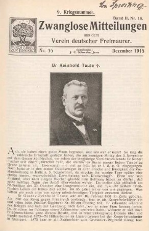 Nr. 35 Dezember 1915 9. Kriegsnummer. Band II, Nr. 18.