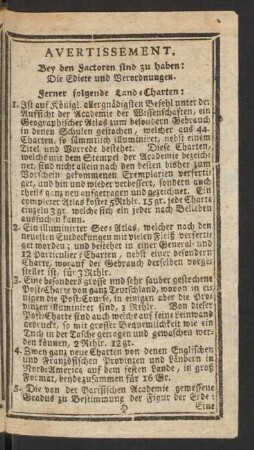 Avertissement. Bey den Factoren sind zu haben: ...