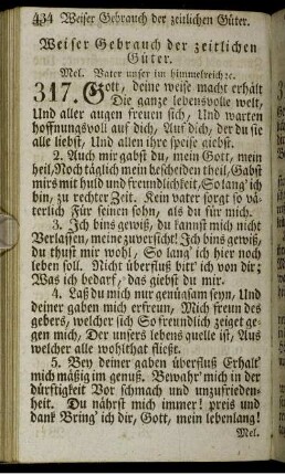 Weiser Gebrauch der zeitlichen Güter.