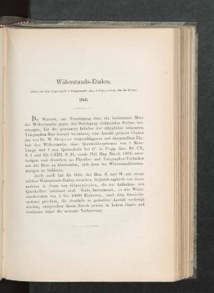 Widerstands-Etalon ... 1863