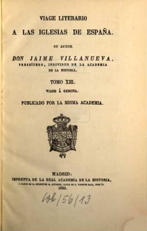 Viage literario a las iglesias de España, 13. Viage á Gerona