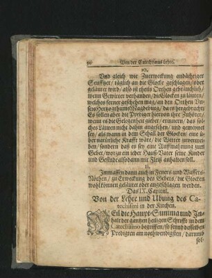 Das IX. Capitul. Von der Lehre und Ubung des Catechismi in der Kirchen.