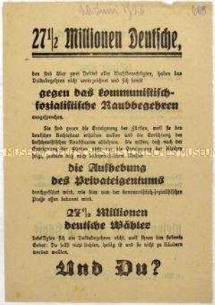 Aufruf zum Boykott des Volksentscheids zur Fürstenenteignung
