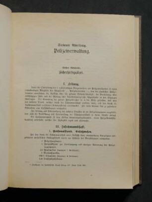 Erster Abschnitt. Sicherheitspolizei.