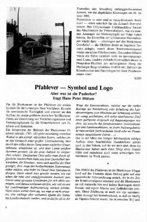 Pfahlever - Symbol und Logo : Aber was ist ein Paaleeber? fragt Hans Peter Hülsen