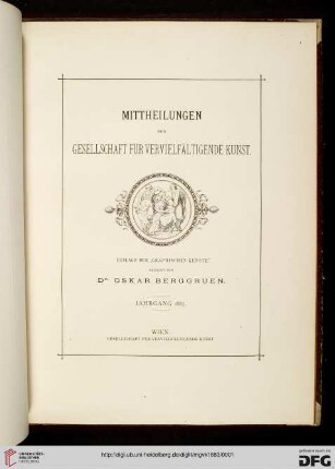 Mitteilungen der Gesellschaft für vervielfältigende Kunst
