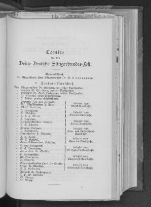 Comité für das Dritte Deutsche Sängerbundes-Fest.