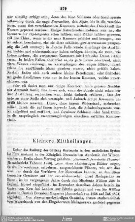 Kleinere Mittheilungen