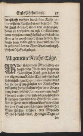 Allgemeine Reichs-Täge.