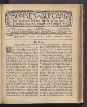 Heft 9/10. 22. Jahrgang. Juni-Juli 1920