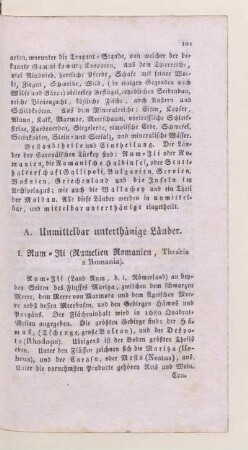 A. Unmittelbar unterthänige Länder