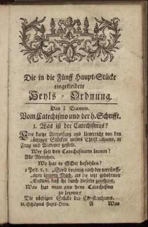 Die in Fünf Haupt-Stücke eingekleidete Heyls-Ordnung