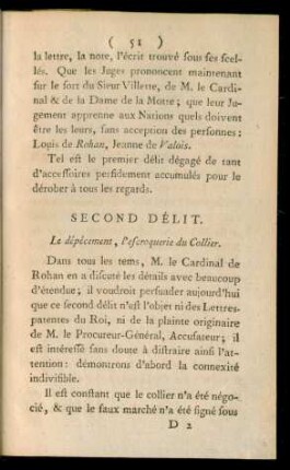 Second Délit. Le dépécement, l'escroquerie du Collier