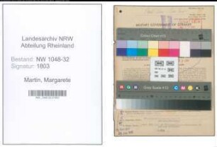 Entnazifizierung Margarete Martin , geb. 06.07.1896 (Angestellte)