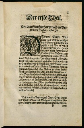 I-CLXXVII, Der erste Theil vom Gerichtlichen Proceß.