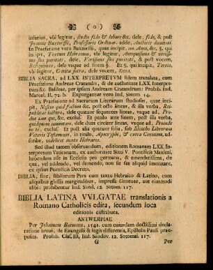 Biblia Latina Vulgatae translationis a Romano Catholicis edita, secundum loca editionis distributa