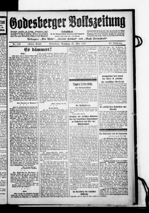 Godesberger Volkszeitung. 1913-1933