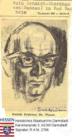 Thauer, Rudolf Prof. Dr. Dr. h. c. (1906-1986) / Porträt, Kopfbild