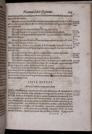 Liber Sextus. De Resuscitatione rerum naturalium