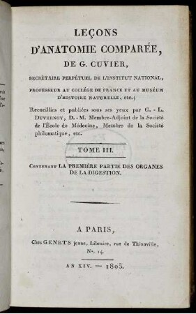 3: Leçons d'anatomie comparée. 3