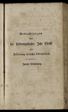 Zweite Abtheilung.