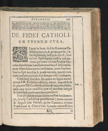 De Fidei Catholicae Tvendae Cura.