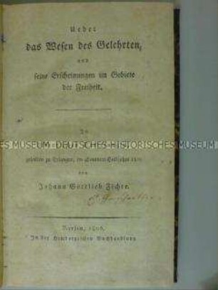 Ueber das Wesen des Gelehrten