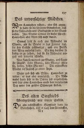 Des alten Siegfrieds Abendgespräch mit seinen Enkeln