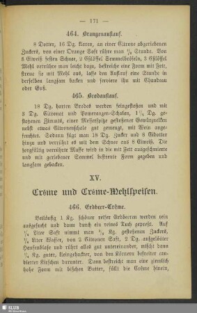 XV. Crême und Crême-Mehlspeisen