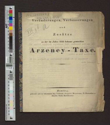 Veränderungen, Verbesserungen und Zusätze zu der im Jahre 1818 bekannt gemachten Arzeney-Taxe