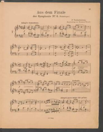 Aus dem Finale der Symphonie N°6. (Pathétique)