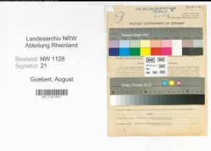 Entnazifizierung August Goebert , geb. 10.06.1900 (Polizist)