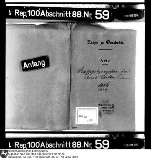 Viehschatzregister des Amts Fürstenau