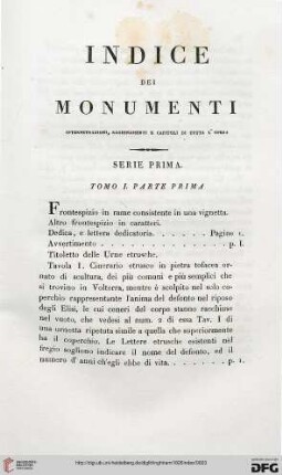 Serie prima: Tomo I. Parte prima