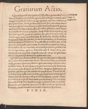 Gratiarum Actio.