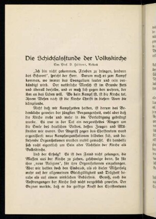 140-149, Die Schicksalsstunde der Volkskirche