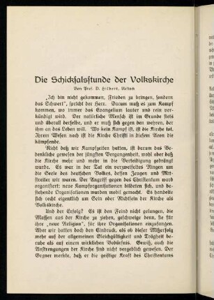 140-149, Die Schicksalsstunde der Volkskirche