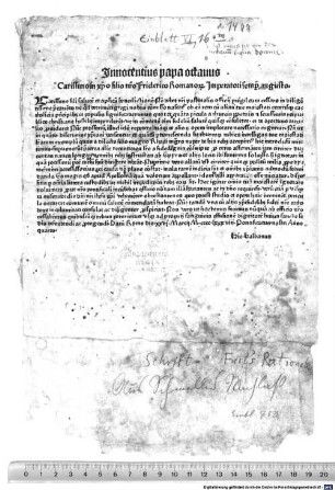 Breve "Non debet". Rom, 1488.03.26.