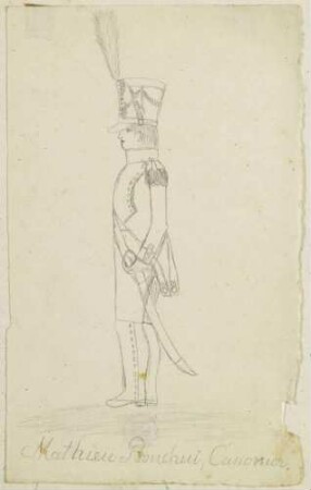 Mathieu Bouchui, französischer Kanonier der Fuß- oder Marine-Artillerie, um 1812/13