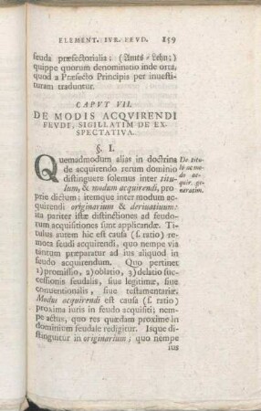 Capvt VII. De Modis Acqvirendi Fevdi, Sigillatim De Exspectativa.