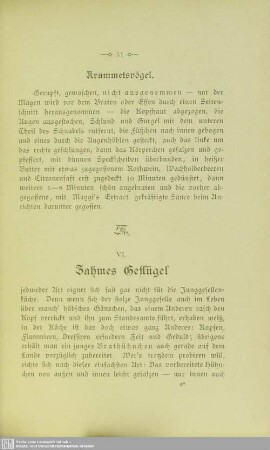 VI. Zahmes Geflügel