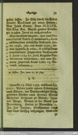 § V. Ordinatio Politica de anno 1558