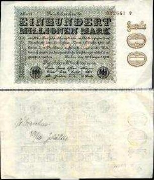 Reichsbanknote 100 Millionen Mark