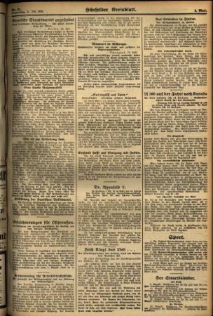 Zweite Ausgabe vom Donnerstag, den 31. Juli 1930.