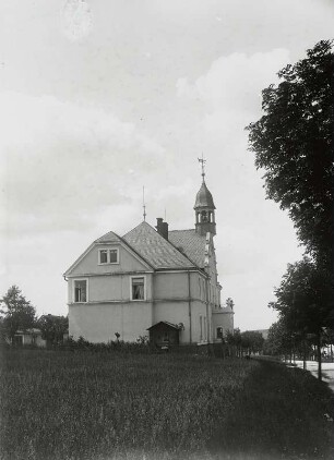 Obersaida, Schule : Großhartmannsdorf-Obersaida. Schule (1906) Feldseite